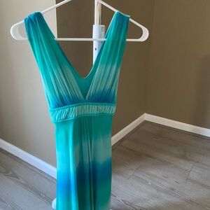 Elegant Blue Gradient Mini Dress